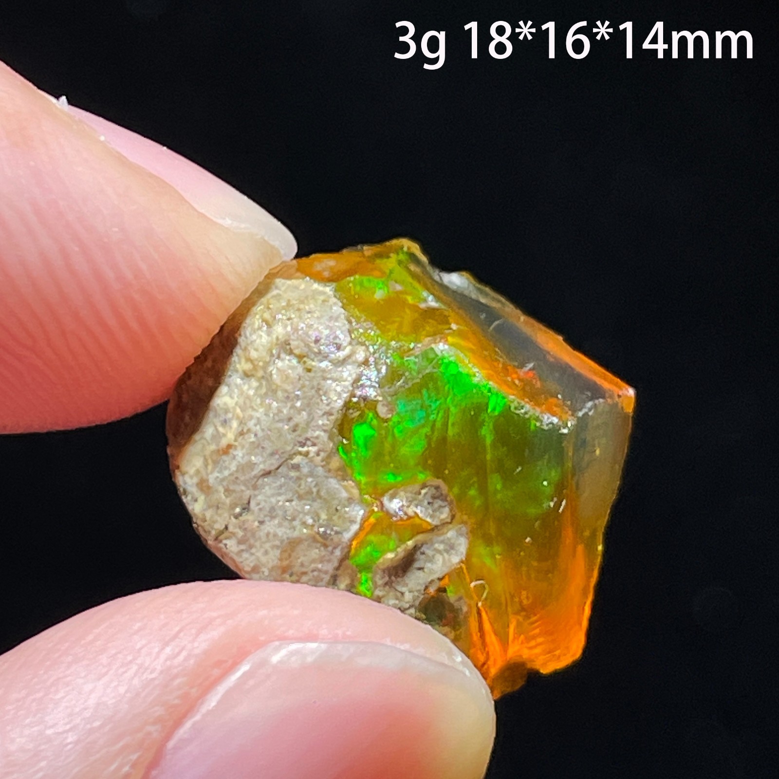 Natural Colorful Ethiopia Opal (Need water) Gem Mineral Specimen (Need lighting)
