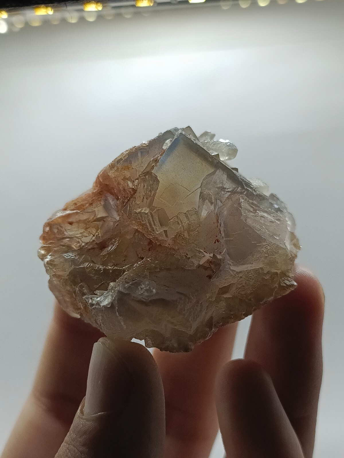 68g Natural Iridescent Blue Phantom Fluorite Crystal Mineral Specimen