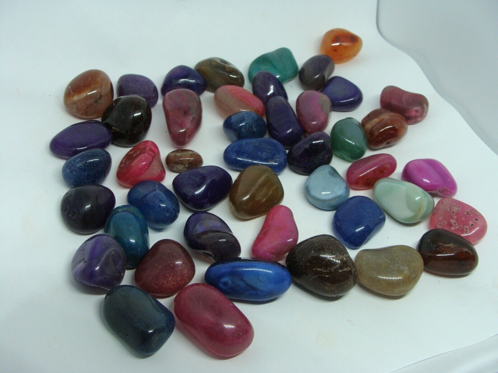 1900 Carats Natural Polished Small Mixed Tumble Stone Genuine Rock Gem Size #6