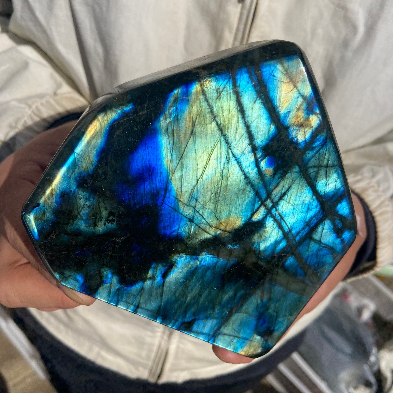 3lb Natural Gorgeous Labradorite Quartz Crystal Stone Specimen Healing