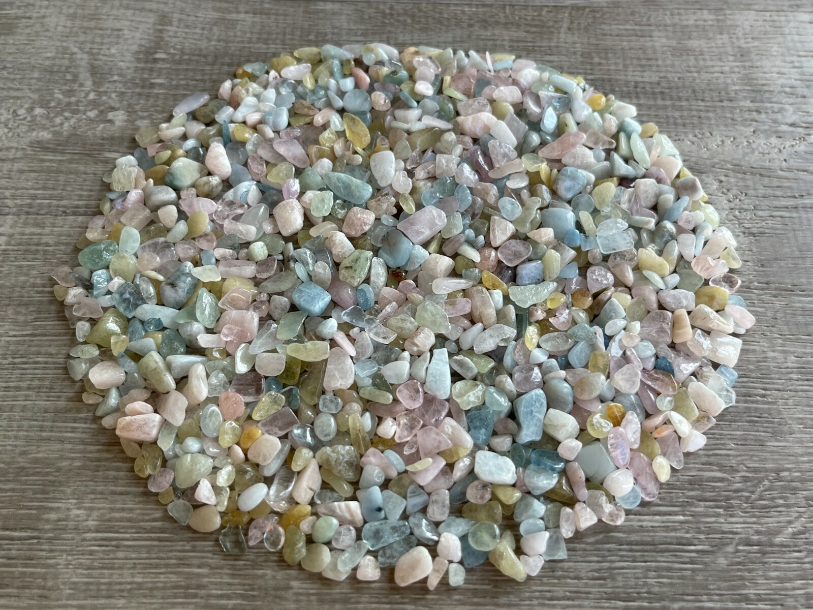 Grade A++ Morganite Semi Tumbled Gemstone Mini Chips 4- 12mm, Wholesale Bulk Lot
