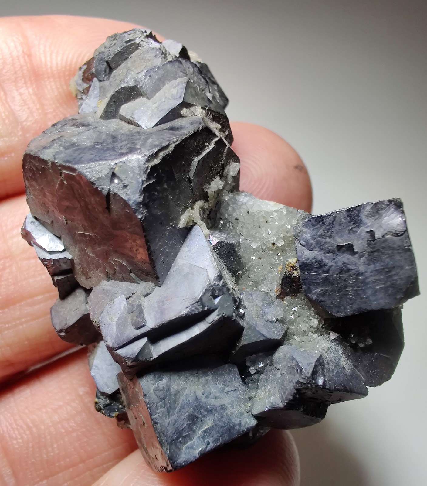 Galena crystals with Sphalerite, Fluorite etc. Cave-in-Rock, Illinois. 64 grams.