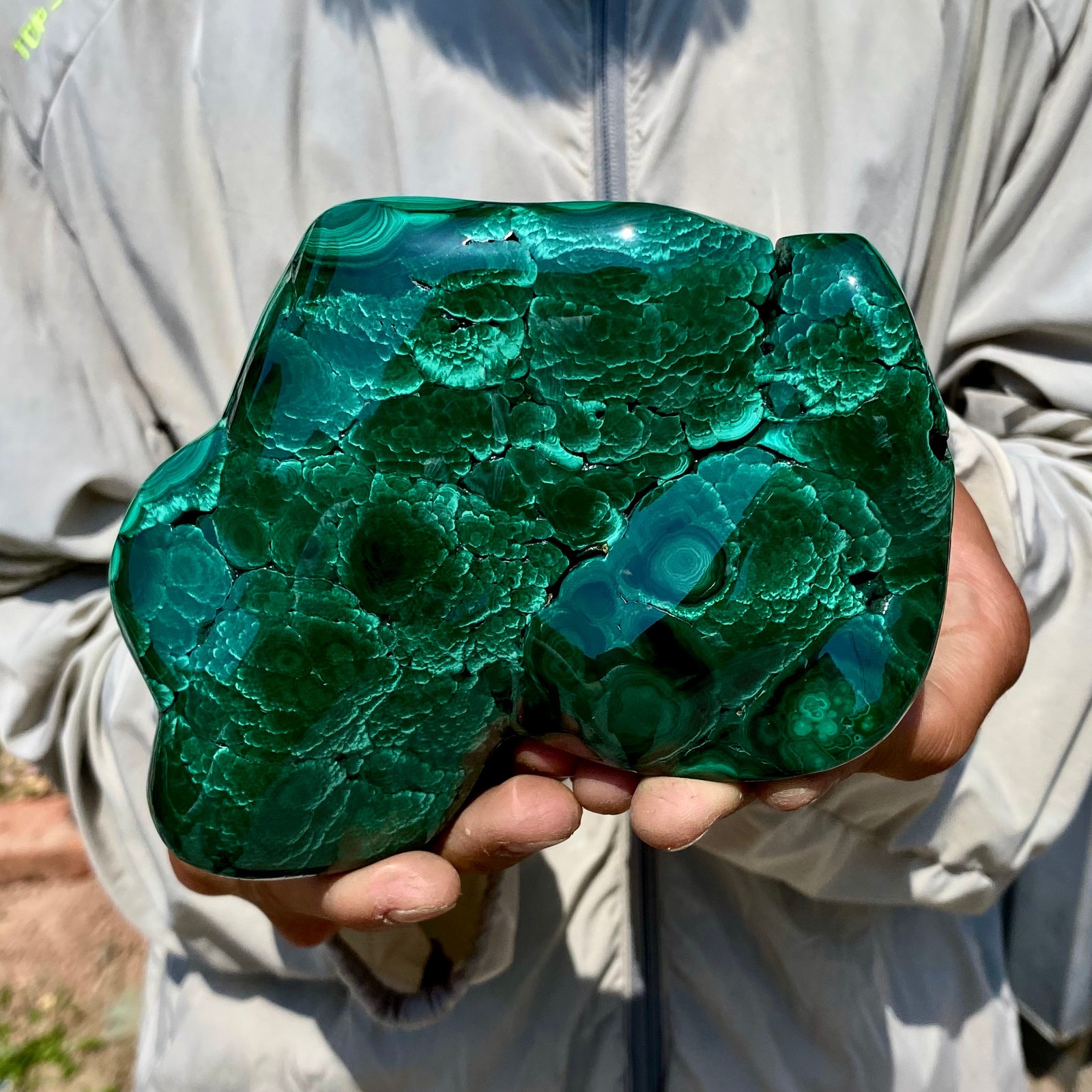 2.35LB Natural Polished Malachite Mineral freeform specimen Reiki Stone