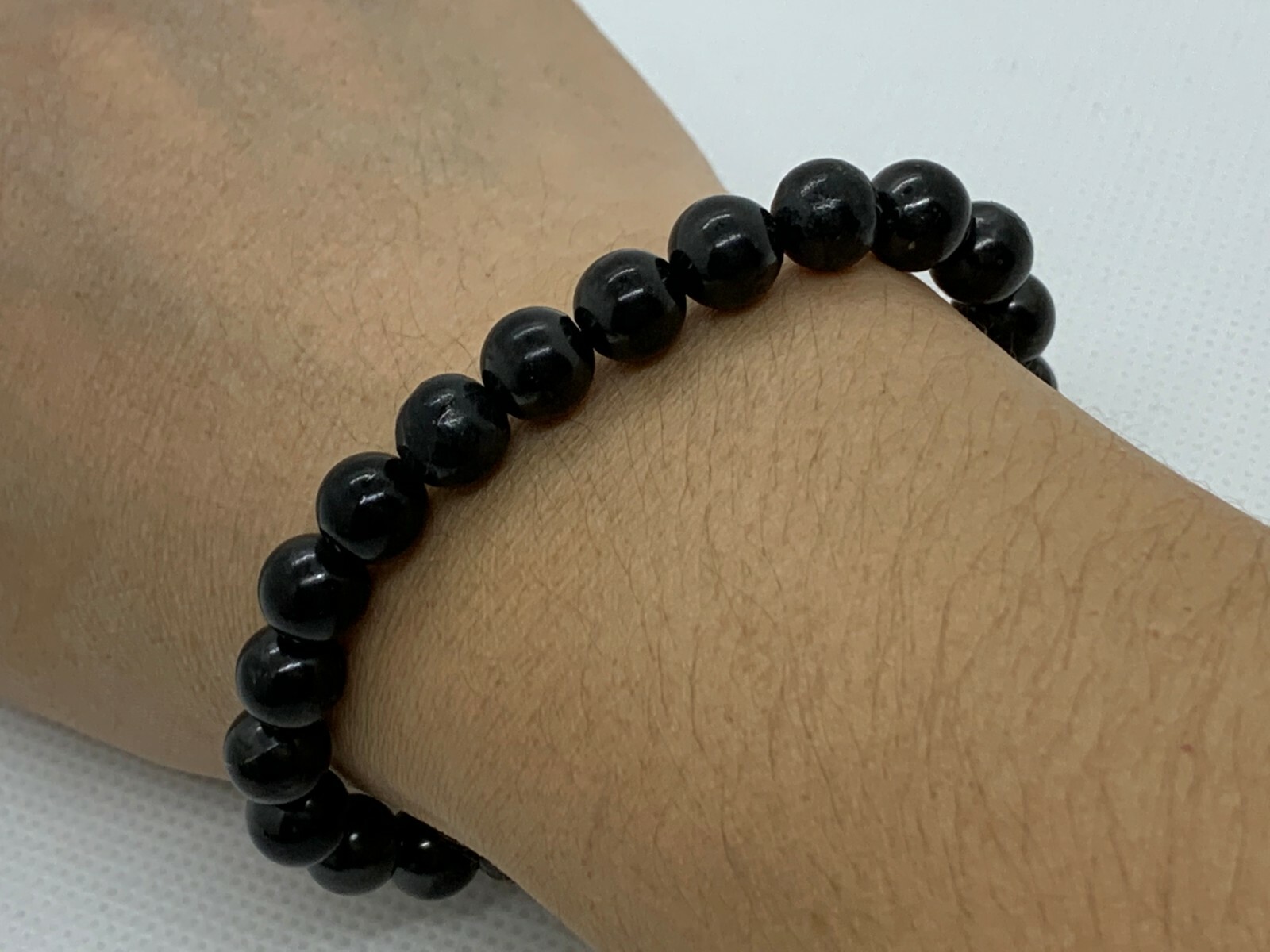 8mm Shungite Bracelet, Shungite Beads, Stretch Bracelet,Radiation EMF Protection
