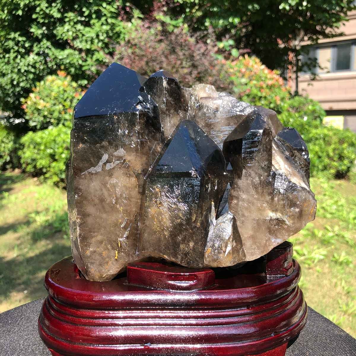 3210g Natural tea crystal specimen + pedestal MH2298