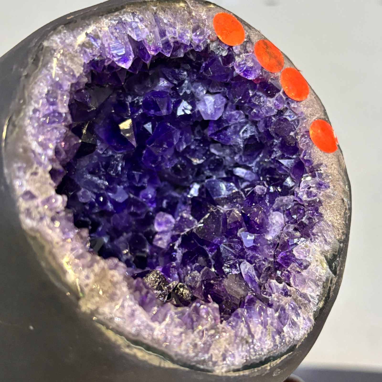 5.2LB Natural uruguay amethyst geode quartz money bag crystal +stand