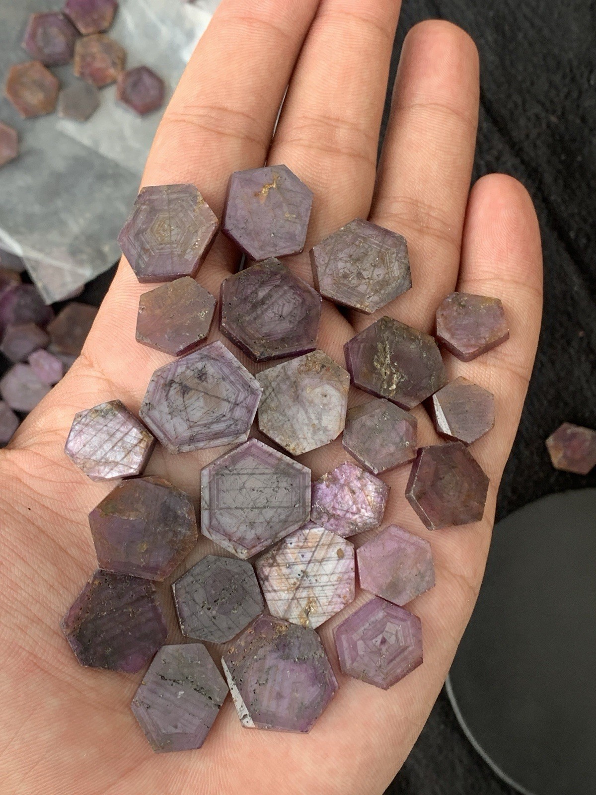 360 Carats Polished Beautiful Ruby Slices Corundum- Corundum Ruby Slices.