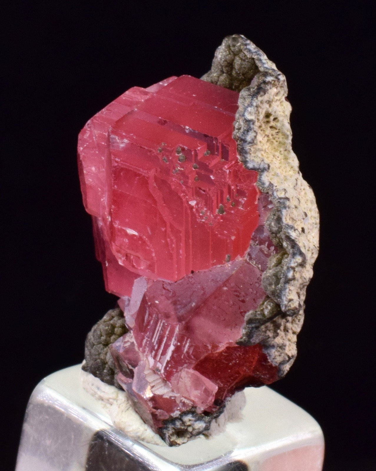 2.1cm RHODOCHROSITE STEPPED CRYSTALS PERU OLD STOCK UCHUCCHACUA MINE RB731
