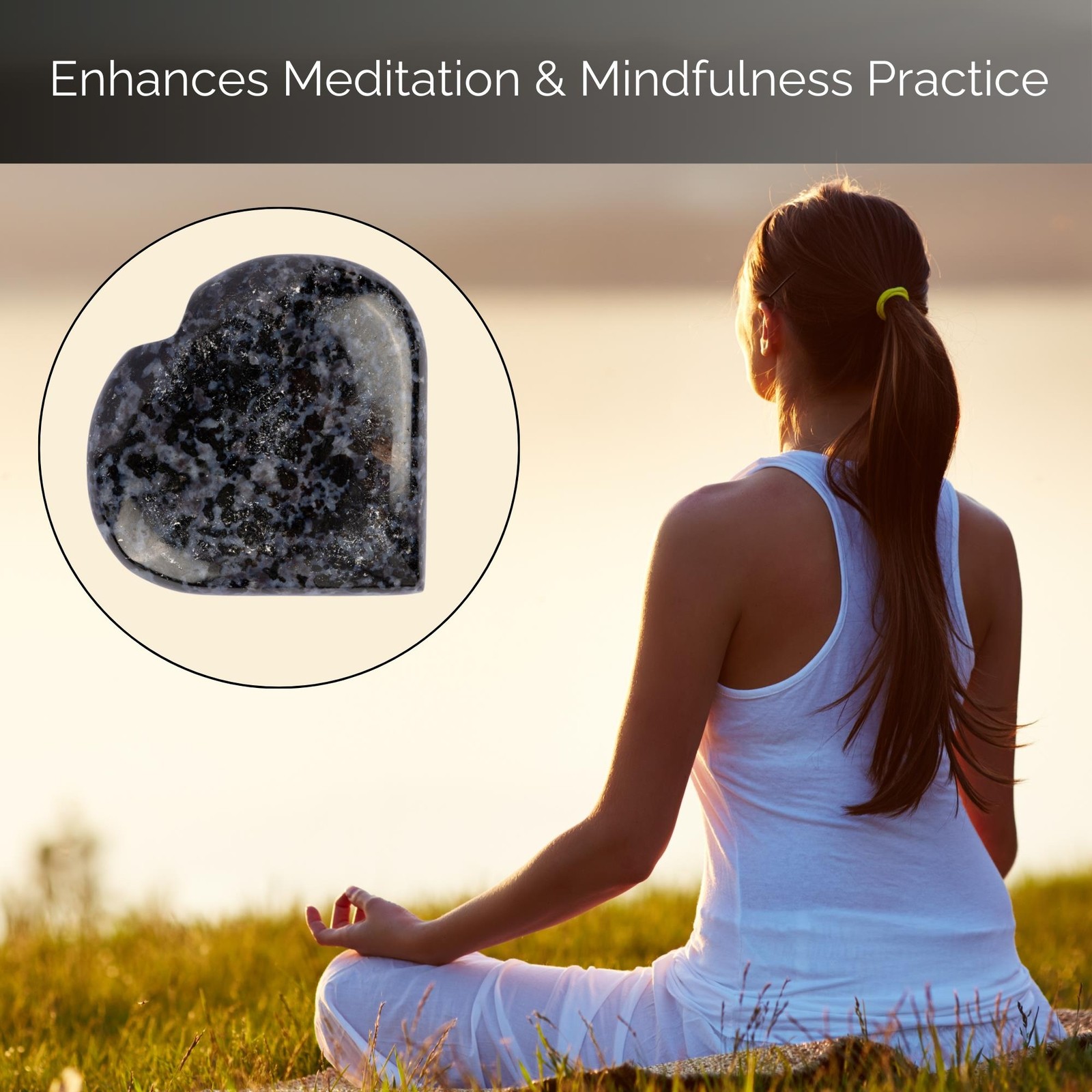 Indigo Gabbro Heart Shape Crystal Palm Stone, Polished Stone, Spiritual Gift