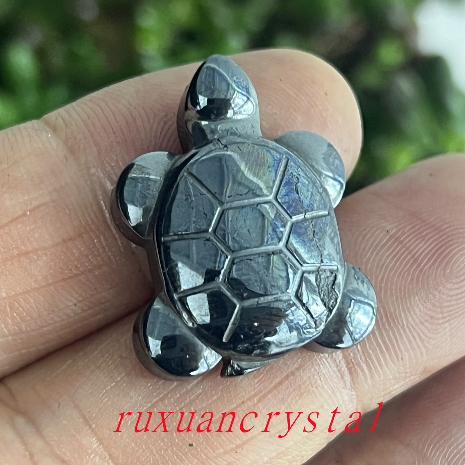 3pcs Natural Hematite Quartz Hand Carved tortoise skull Crystal Reiki healing