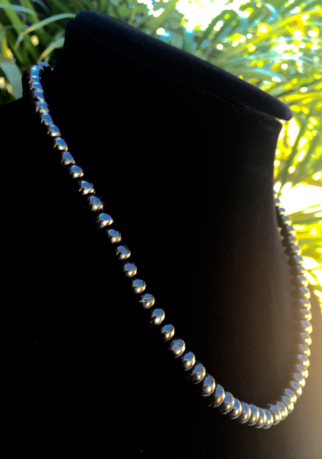8mm Elite Shungite Necklace Noble Shungite Bead Necklace Chain Karelia Reiki.