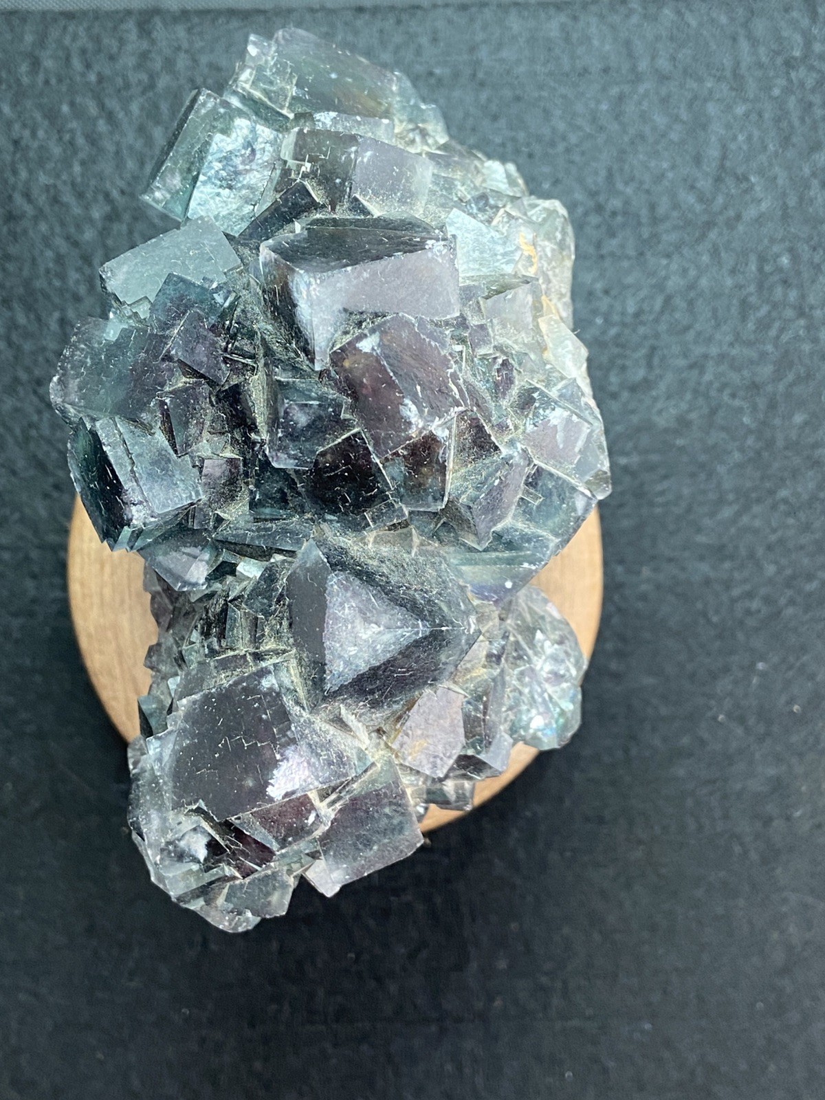 662g Solid Color Change Fluorite Cluster Twin Cubic Crystals UV Fluorescent