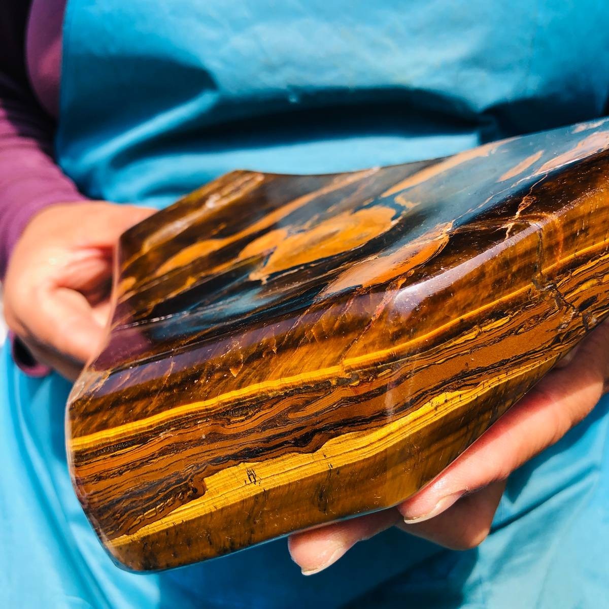 5.08 LB Natural Tiger Eye Polished Specimen Home Decor Raw Healing Stone 5355