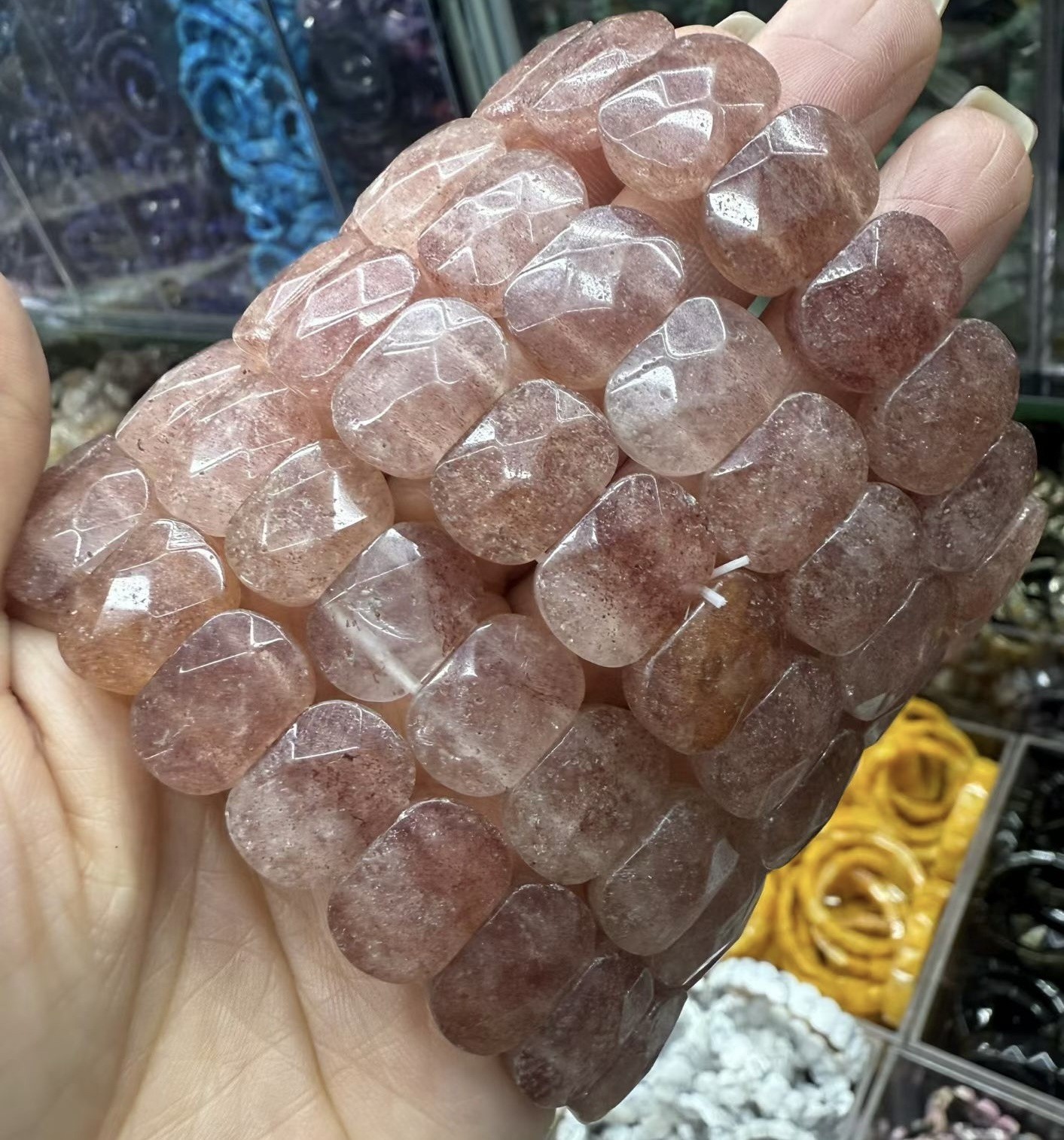 Natural crystal gemstone agate jade oval cut bracelet Healing for Health 11*15mm