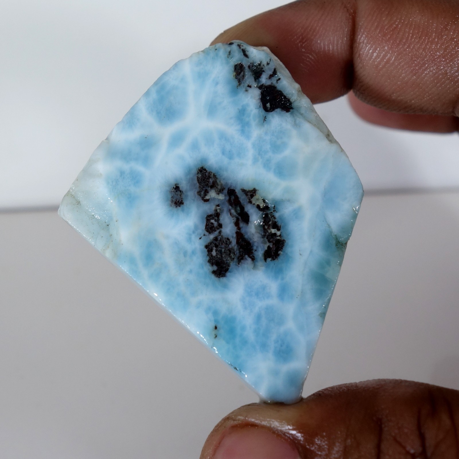 Spiritual Healing Larimar Natural Authentic Slab Rough Blue Gem Stone 158.00 Cts