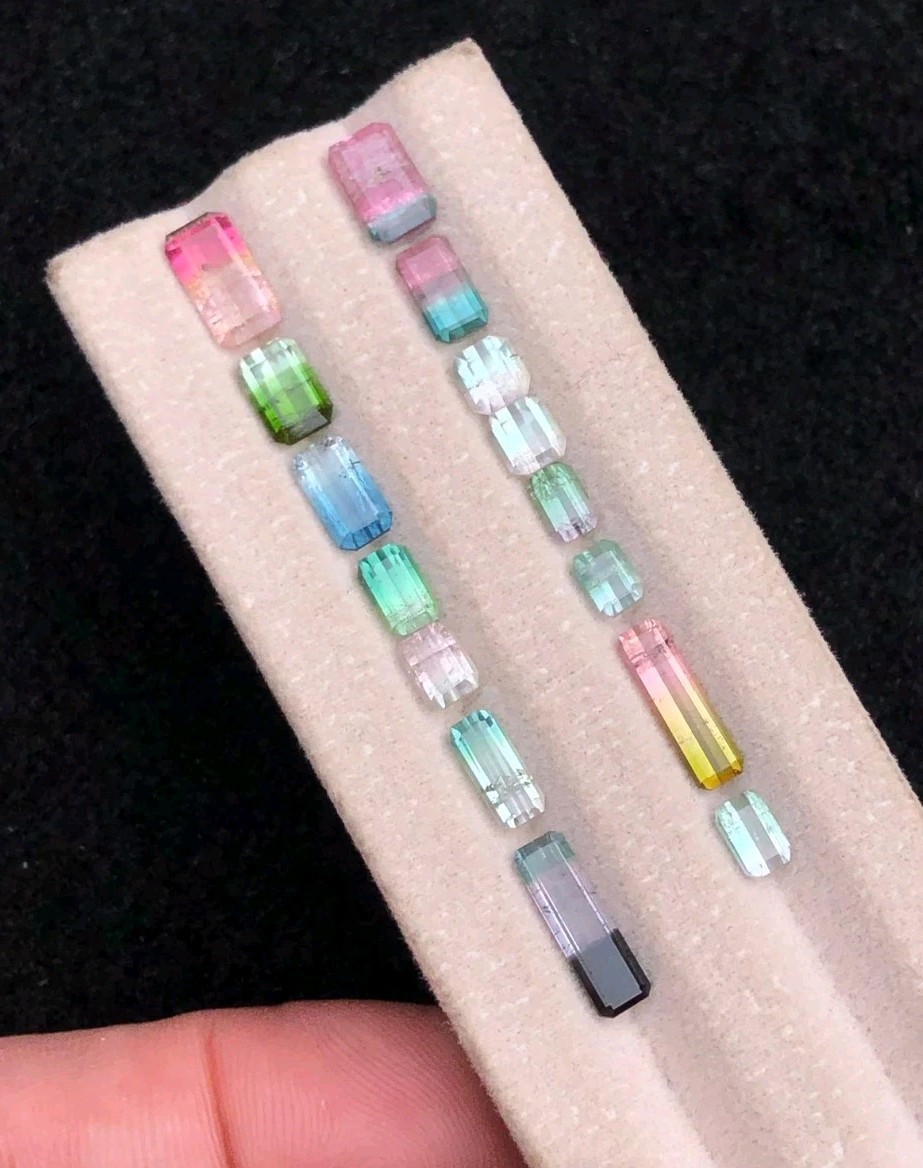 Bi-color Tourmaline Faceted# 12.5-cts Lot -Paprok, Afghanistan.