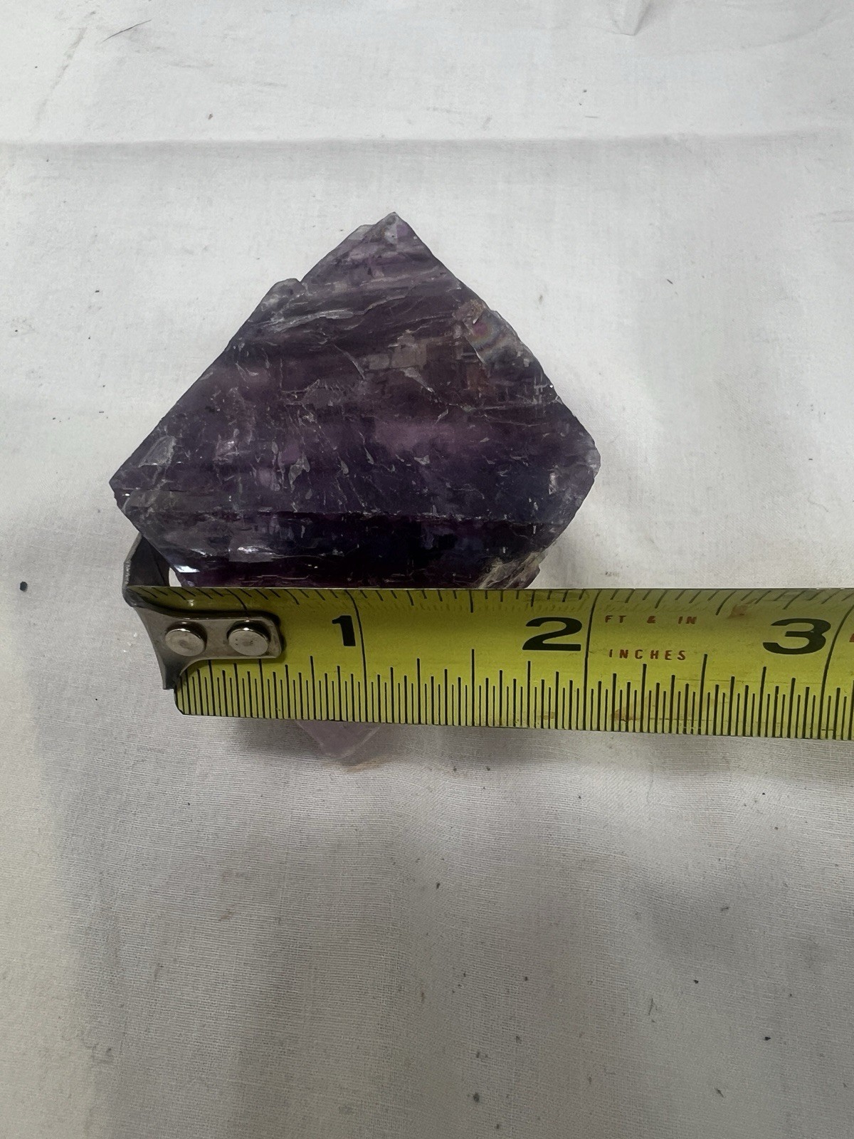 Natural Purple Fluorite Octahedron Quartz Crystal Point Healing – 282g RARE