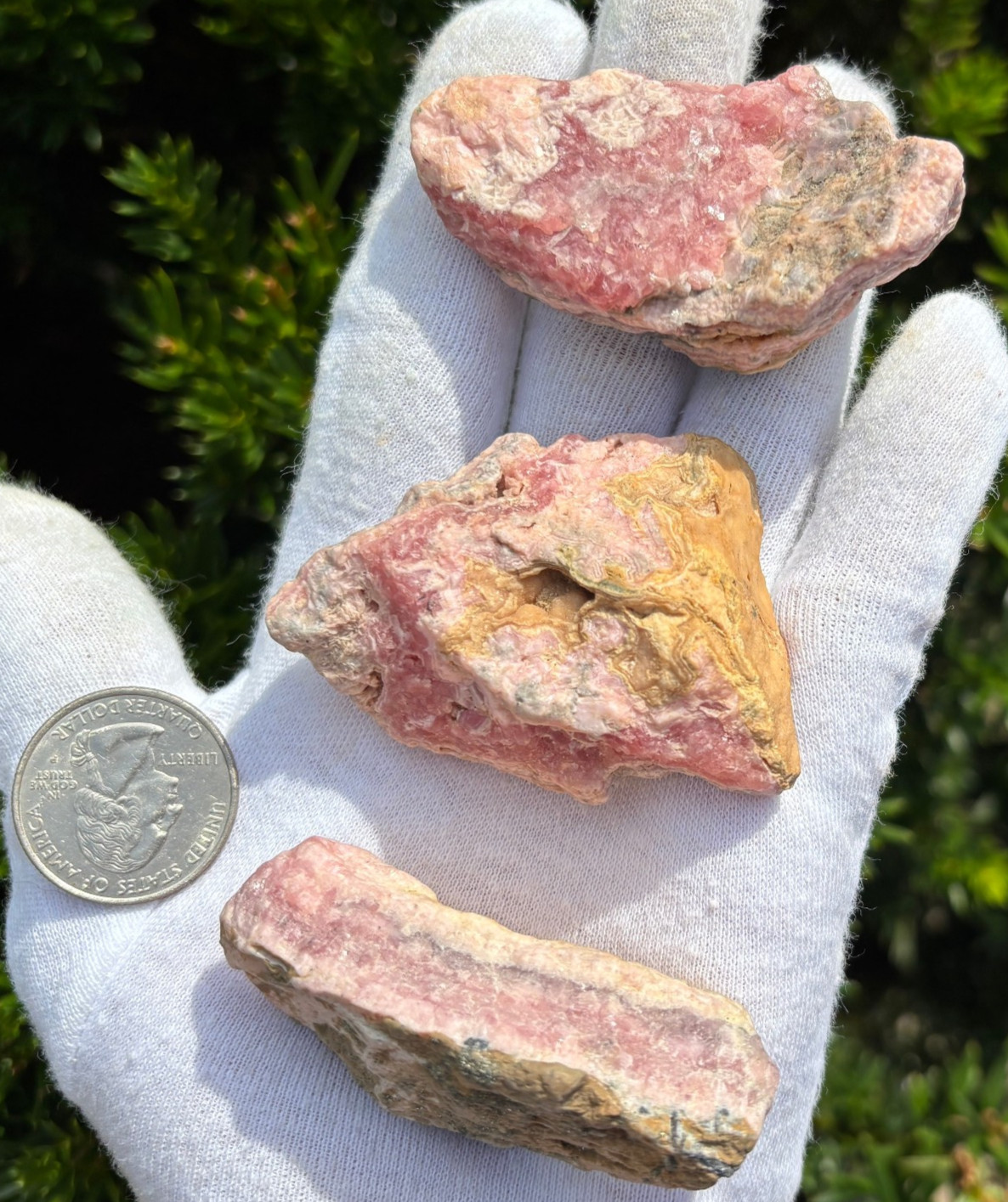 USA SALE 187g LOT REAL RHODOCHROSITE ROUGH SPECIMENS LAPIDARY PINK PYRITE GEMMY