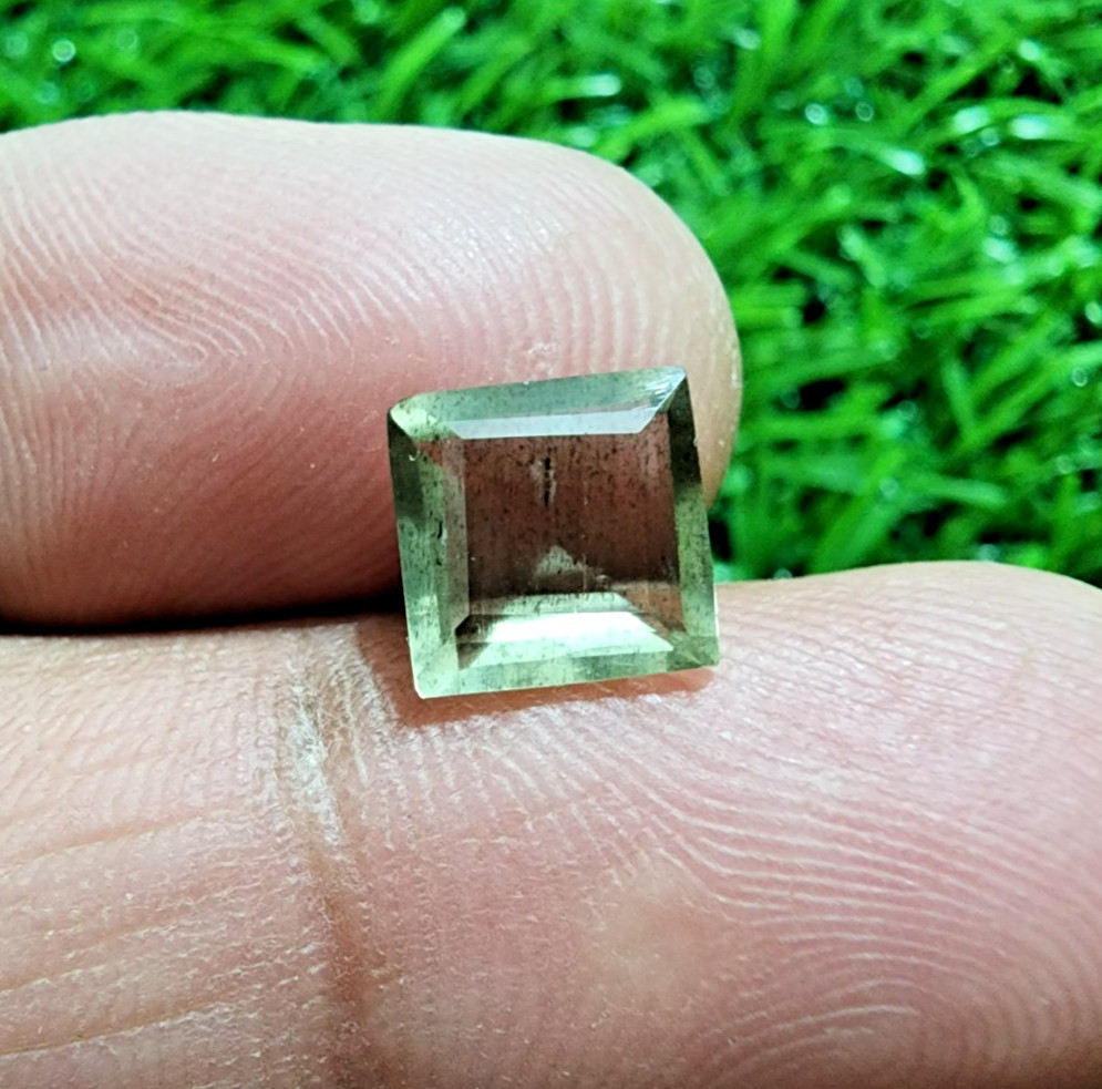 A+ Aquamarine Heliodor Faceted Loose Gem 2.15 Ct Square Cut Natural Stone