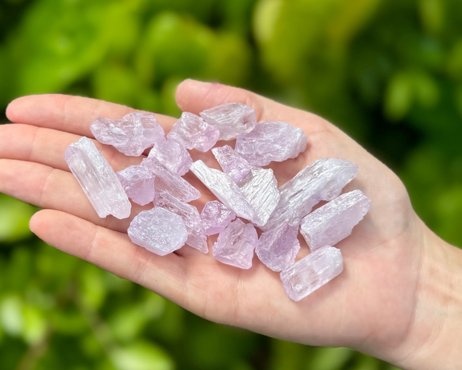 Natural Kunzite Crystals, Raw Pink Kunzite Gemstones Wholesale Bulk Lots