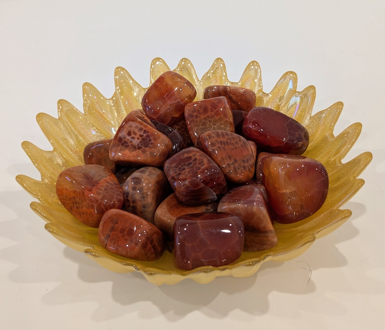 1/2 LB. Tumbled Fire Agate .75″- 1.25″ in Size & 13-16 Stones p/bag