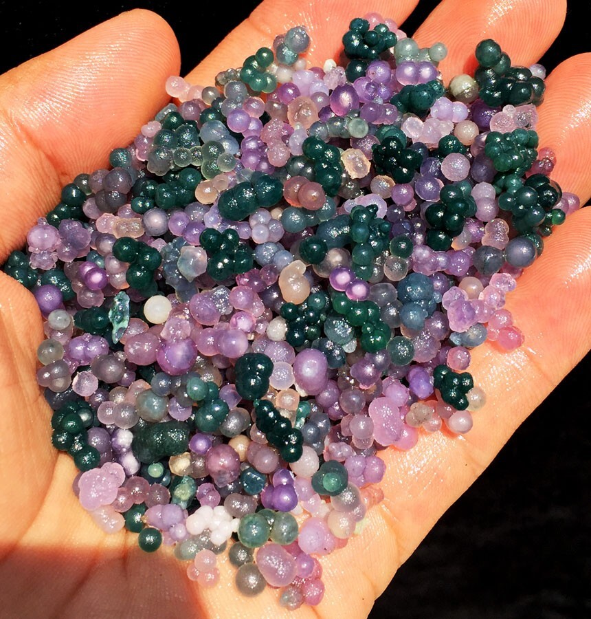 100g Natural Botryoidal Chalcedony Starlight Purple Grape Agate Grain ag001