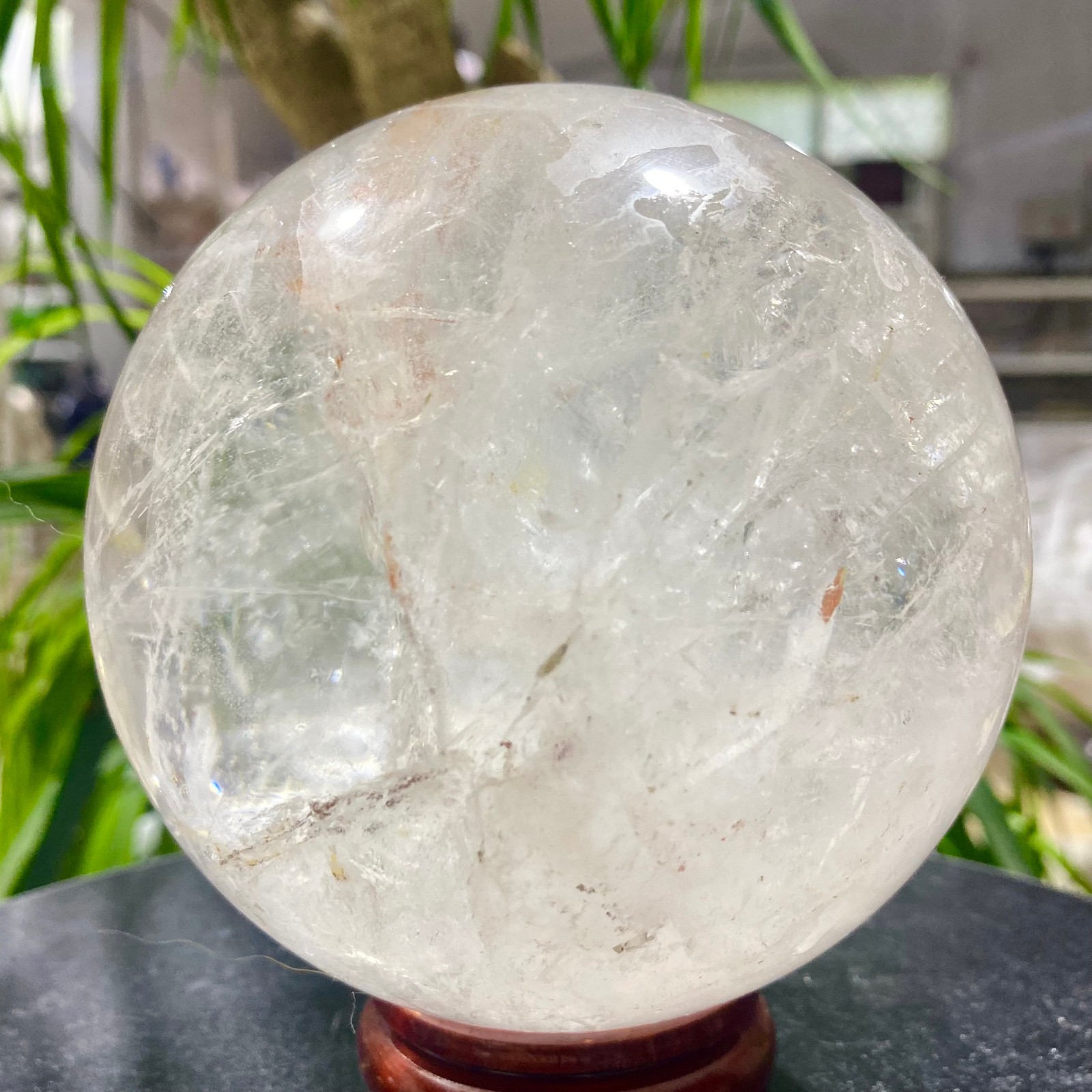 3.99LB white crystal transparent quartz crystal ball Reiki repair