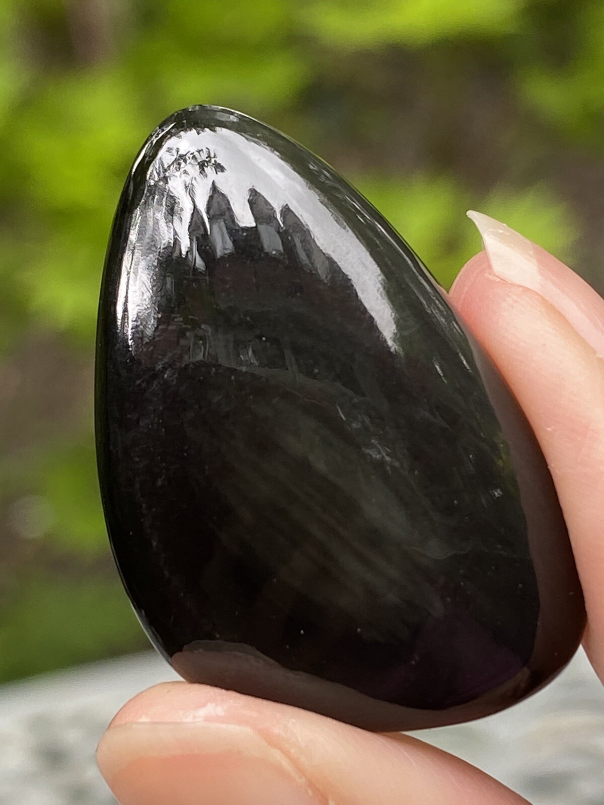 Black Cats Eye Obsidian Cabochon Power/Creative/Protective AAA 32.5ct 1008