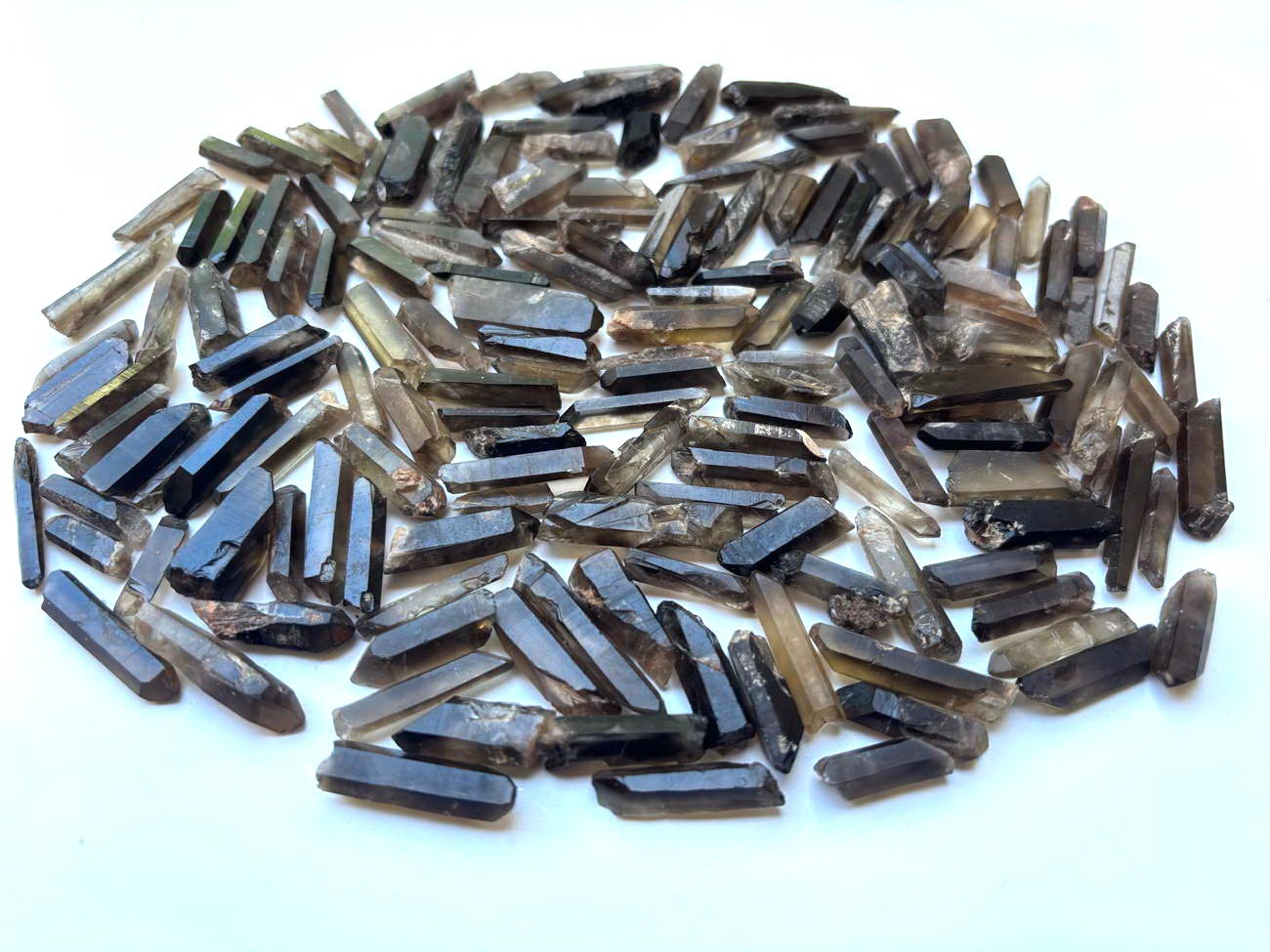 150pcs+ Tiny Matchstick Jewelry 1/2 lb Lemurian Smoky Quartz Crystal Point Wands