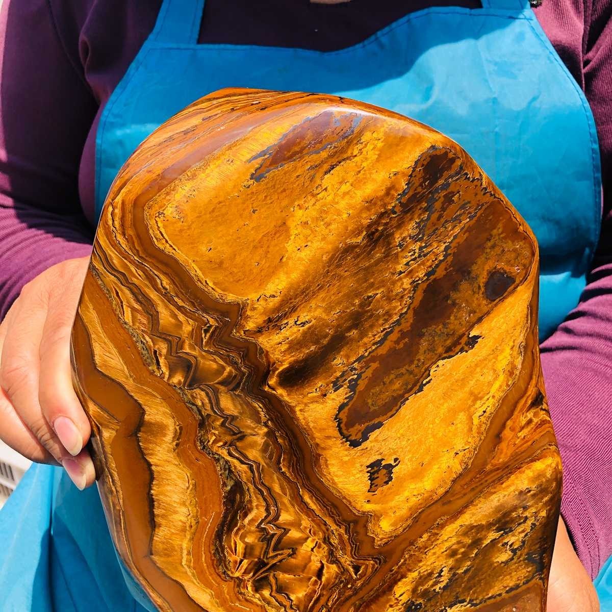 8.99 LB Natural Tiger Eye Polished Specimen Home Decor Raw Healing Stone 5353