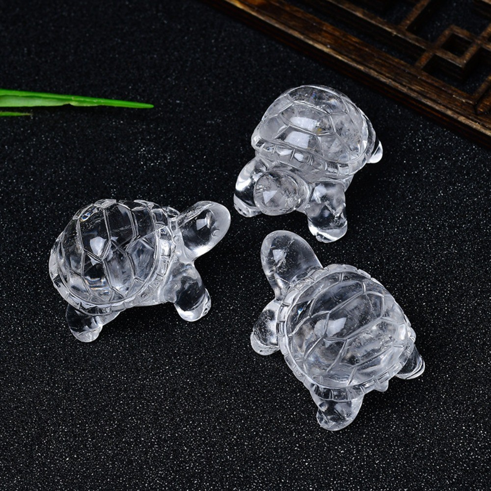 Natural Clear Quartz Turtle Carving Crystal Figurine Healing stone Decor 1pcs