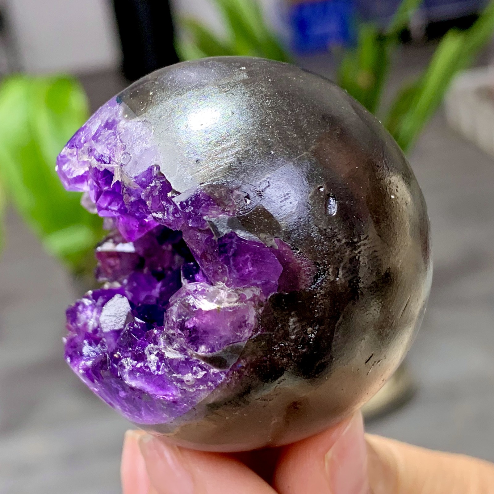 146GNatural Amethyst Agate Opening Smile Quartz Cluster Crystal Specimen Healing