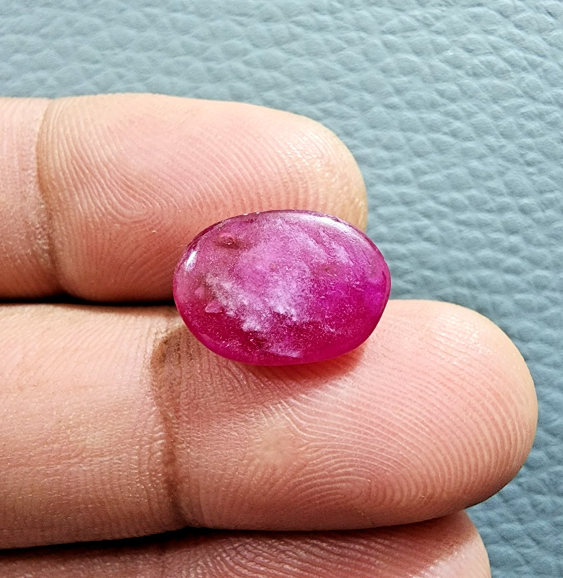 9.30 Crt Glowing Pink Ruby Heated Gemstone Cabochon Oval Shape Jewelry For Ring
