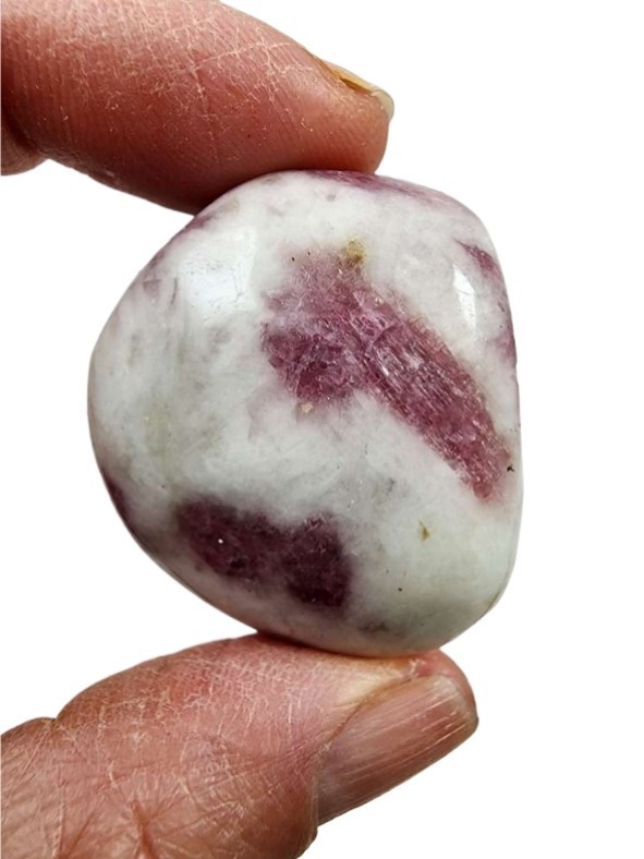 Pink Tourmaline Crystal in Quartz Polished Faced Brazil 22.8 grams