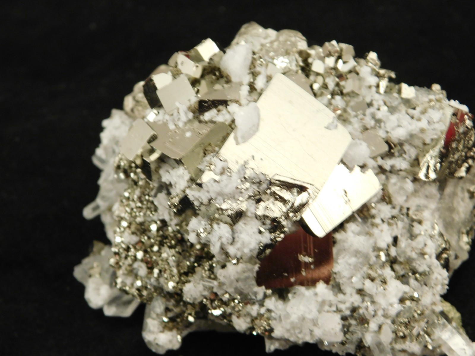 Larger! SUPER Nice PYRITE Crystal CUBE Cluster with Quartz Peru 297gr