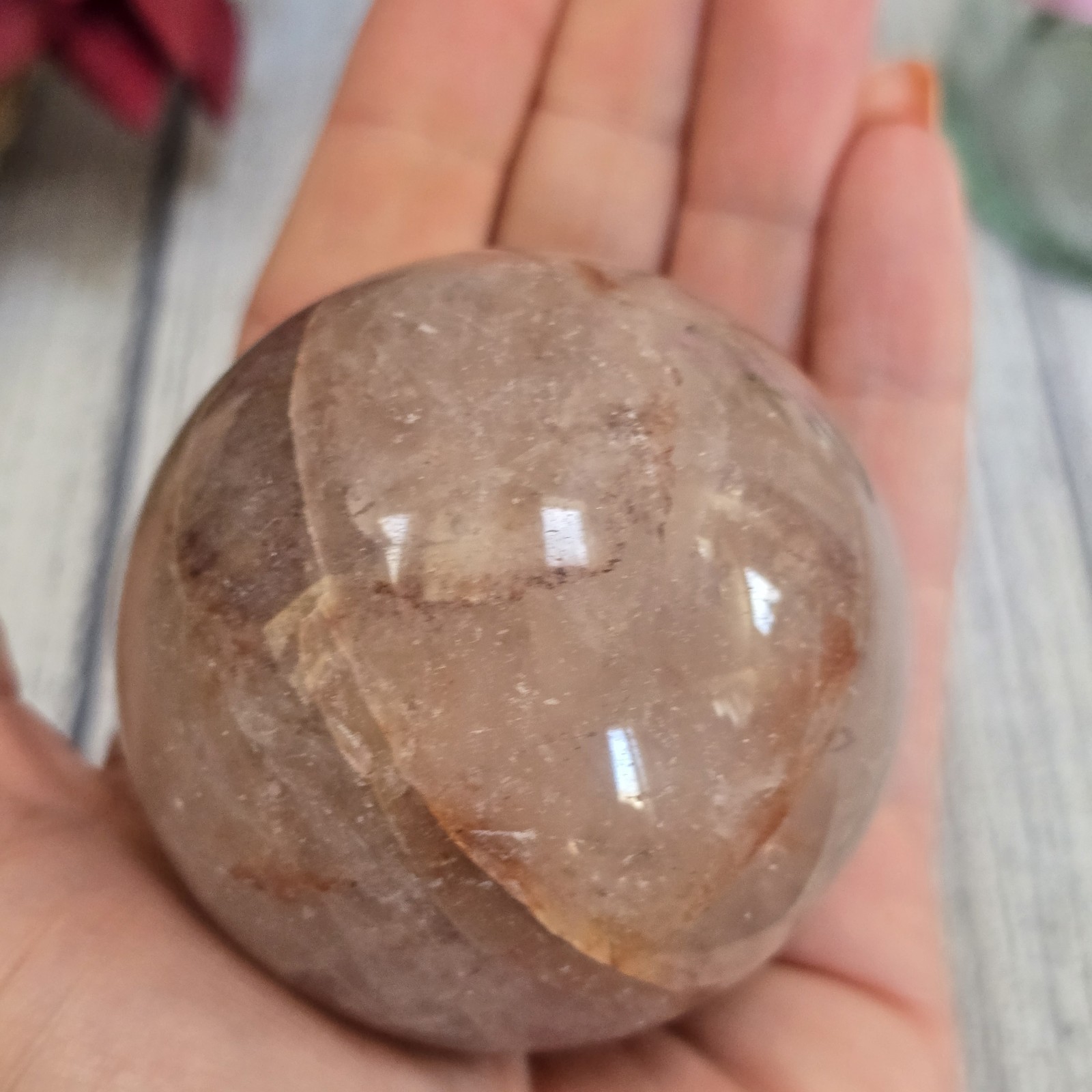 61mm Hematoid Quarts Crystal Sphere lots of depth (4)