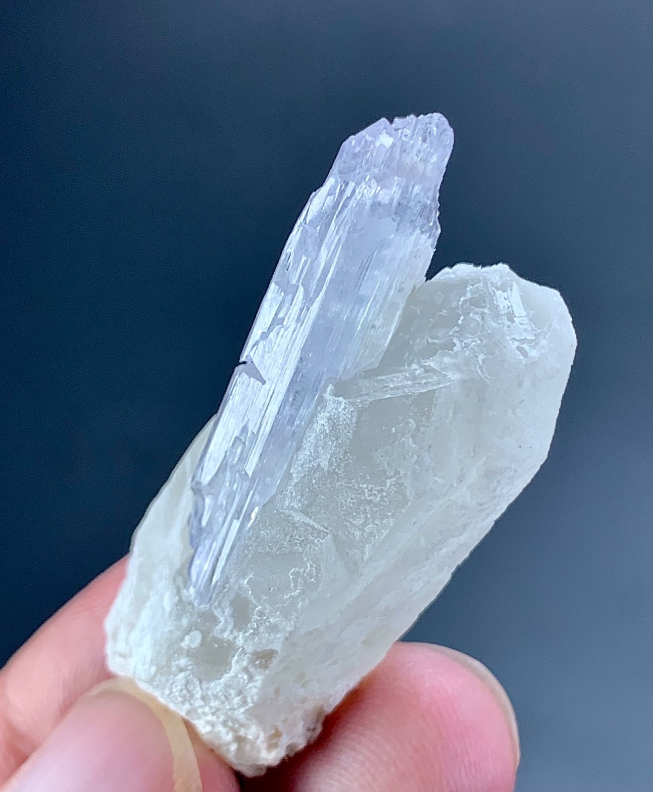 Pink Kunzite Crystal With Quartz From Afghanistan 74 Carat