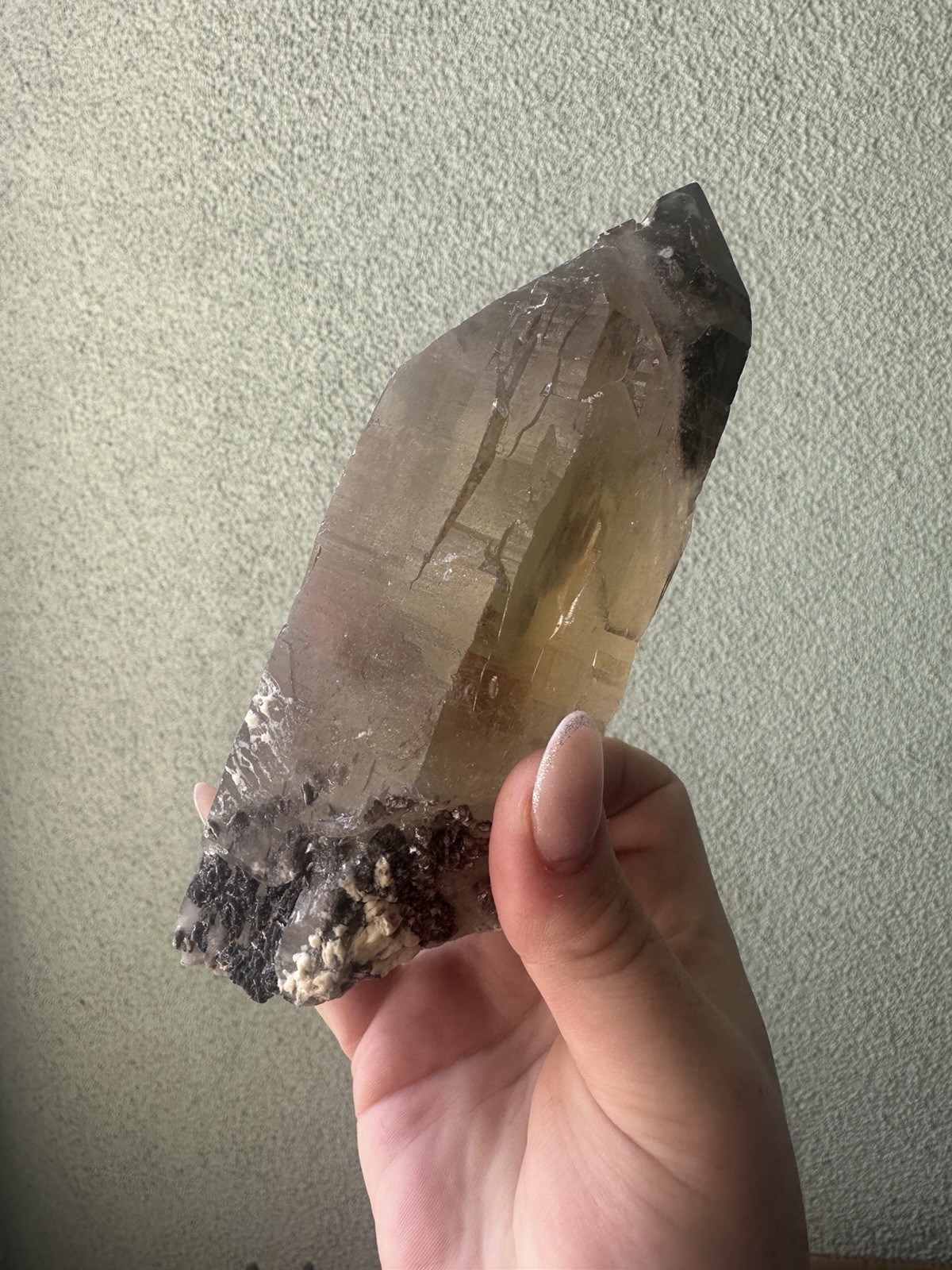 Citrine Lepidolite Natural Point Crystal