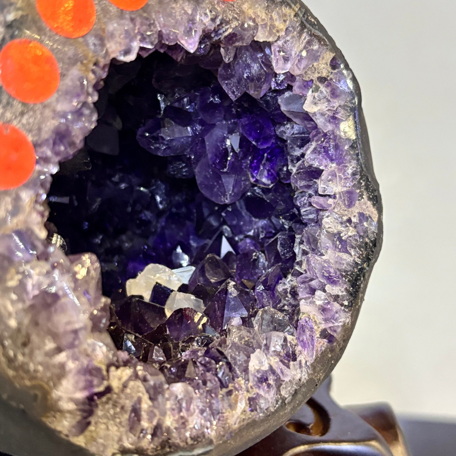 5LB Natural uruguay amethyst geode quartz money bag crystal +stand