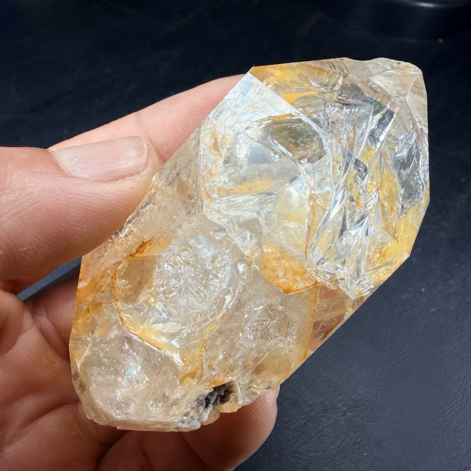 Golden Herkimer Diamond Quartz Crystal Point / New York *VIDEO*