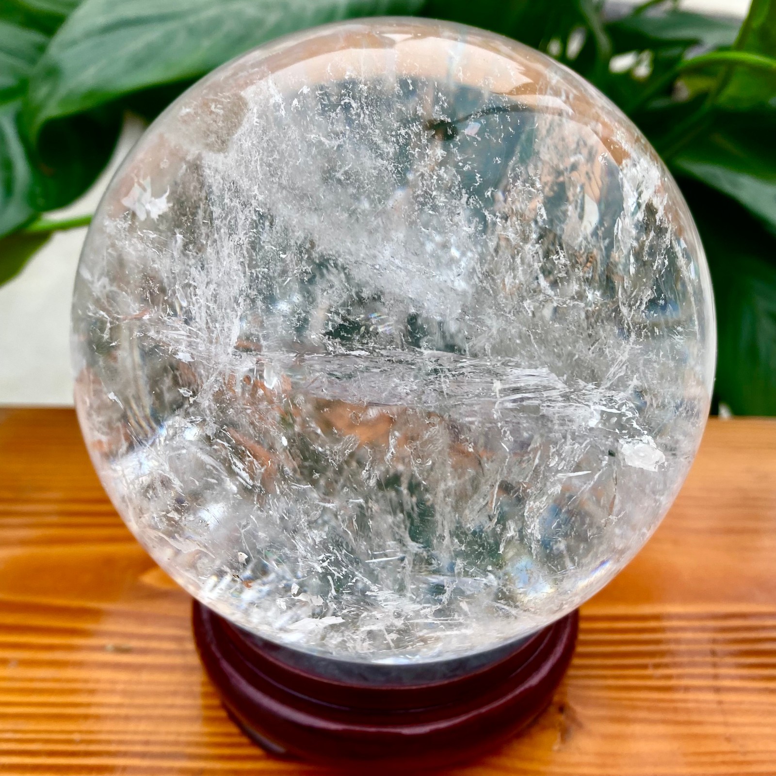 3.94LB white crystal transparent quartz crystal ball Reiki repair