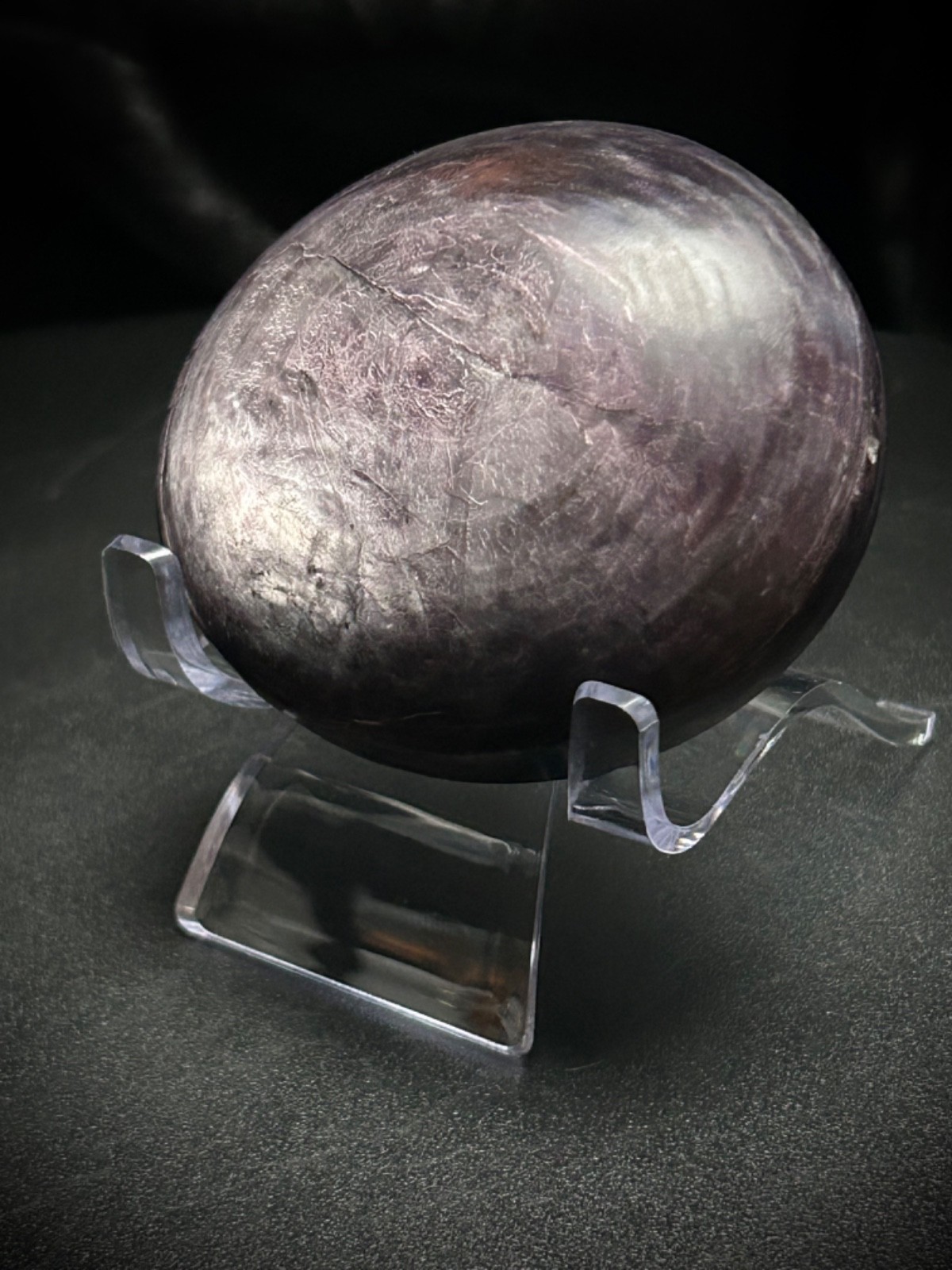 2.85″ Gemmy Lepidolite Freeform With Acrylic Stand 8.4oz (237 grams)