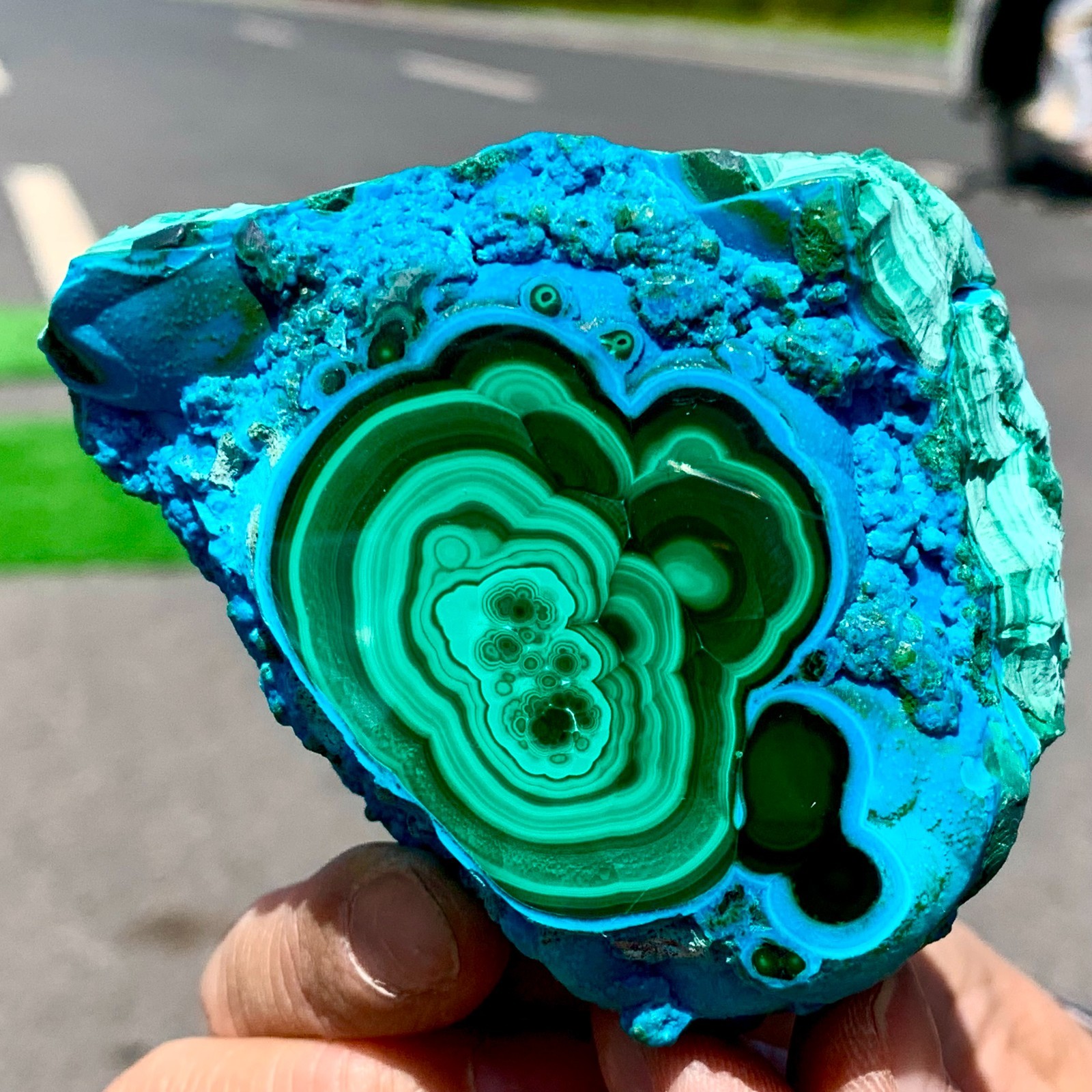 290G Natural Chrysocolla/Malachite transparent cluster rough mineral sample