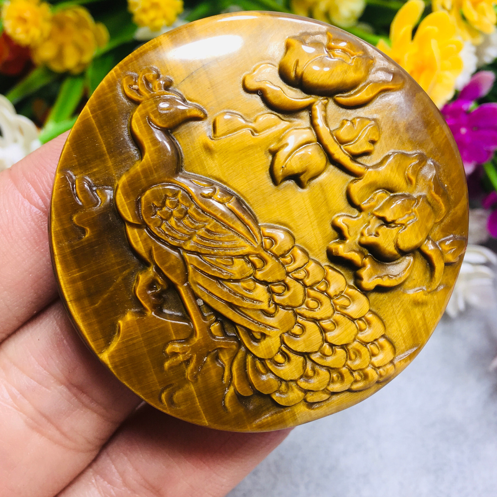Natural Tiger’s Eye PHOENIX Quartz Skull Crystal Specimen Reiki Healing Gift 1Pc