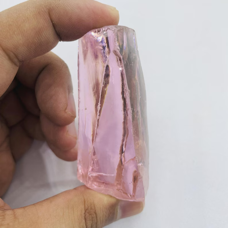 510CT Raw Pink Zircon Gemstone | Natural Rough Crystal for Heart Chakra