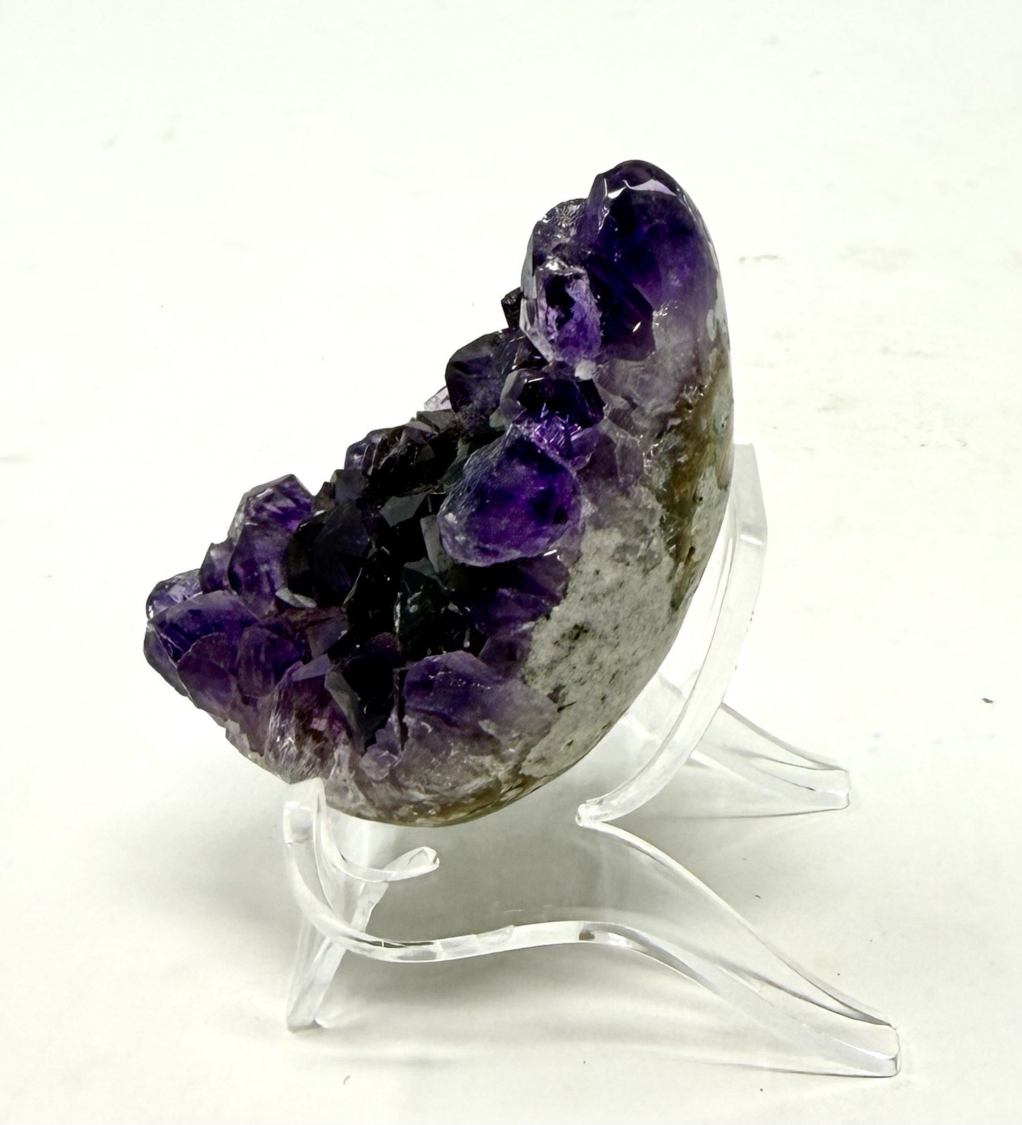 112g Purple Amethyst Egg Crystal Cluster With Stand