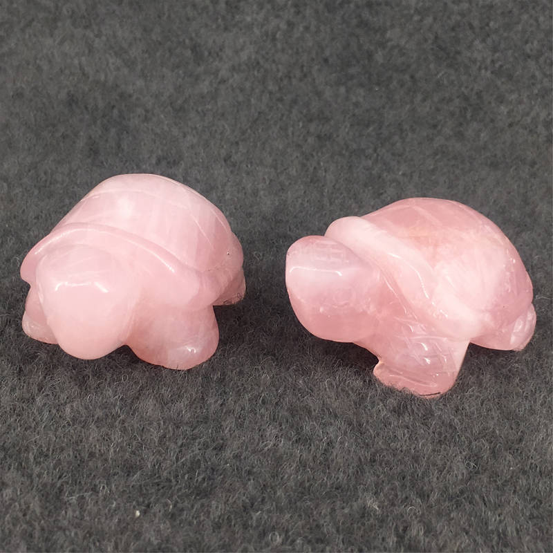 Natural Rose Quartz Crystal Tortoise Carved Healing Vivid Turtle Specimens Decor