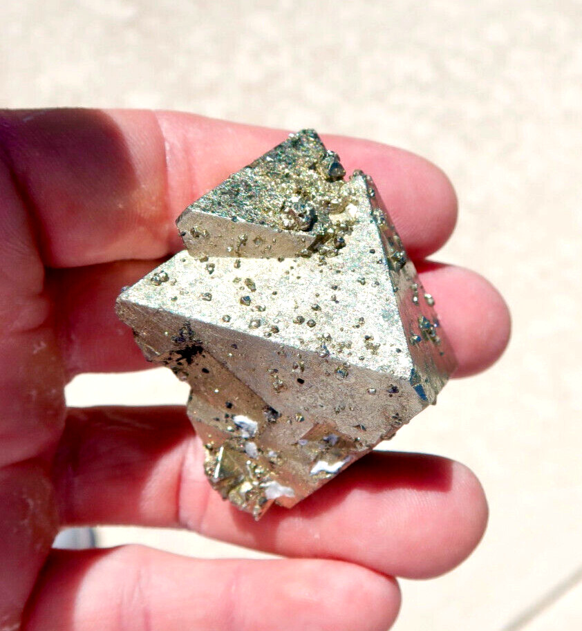 RARE PYRITE OCTAHEDRON SPECIMEN **BEAUTIFUL** HUANZALA MINE PERU