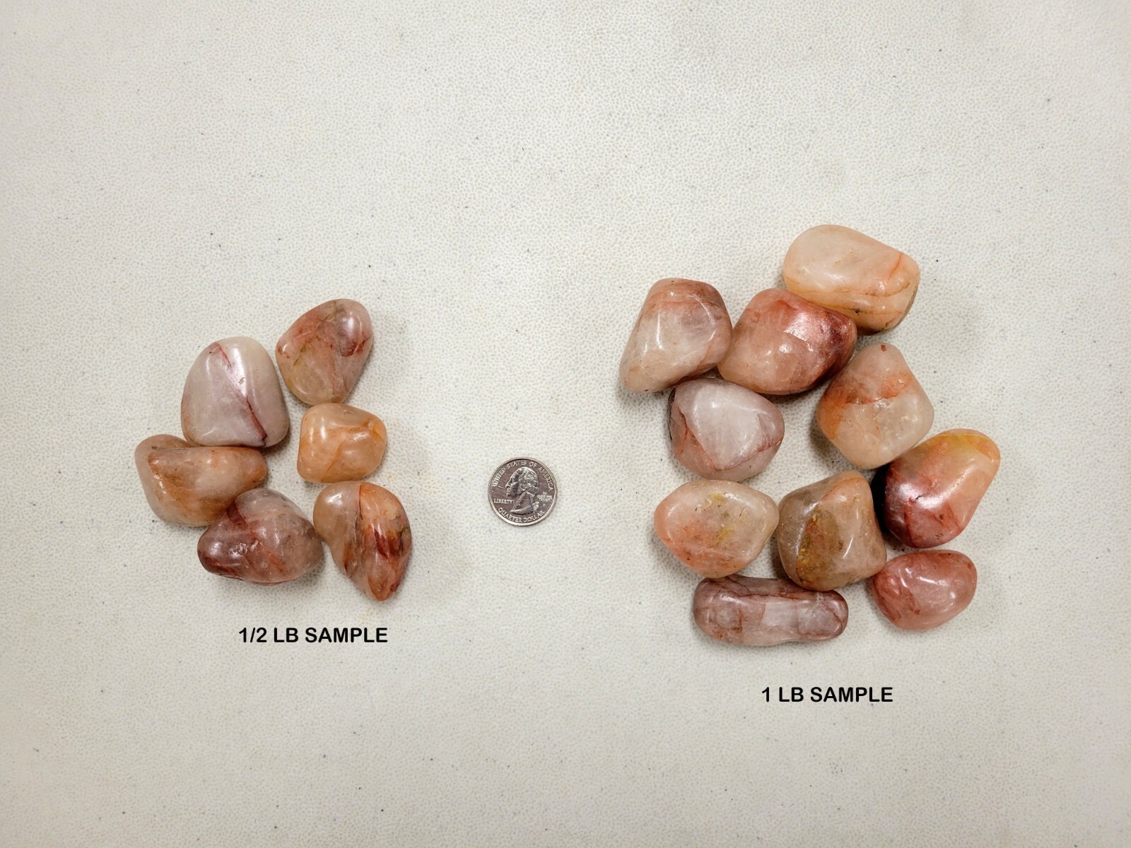 TUMBLED FIRE QUARTZ CRYSTAL STONES – HEMATOID QUARTZ BULK – HEMATITE QUARTZ