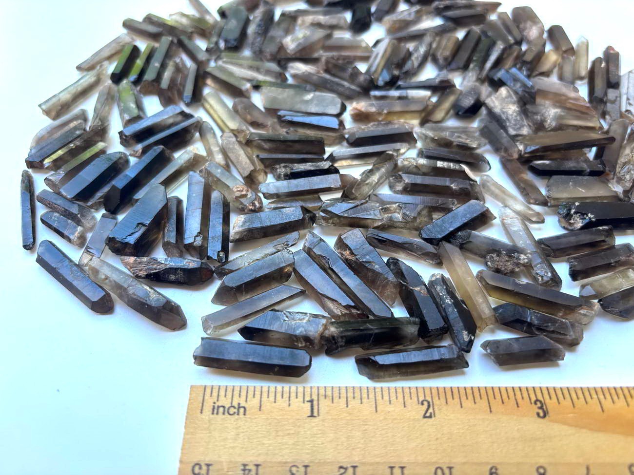 150pcs+ Tiny Matchstick Jewelry 1/2 lb Lemurian Smoky Quartz Crystal Point Wands